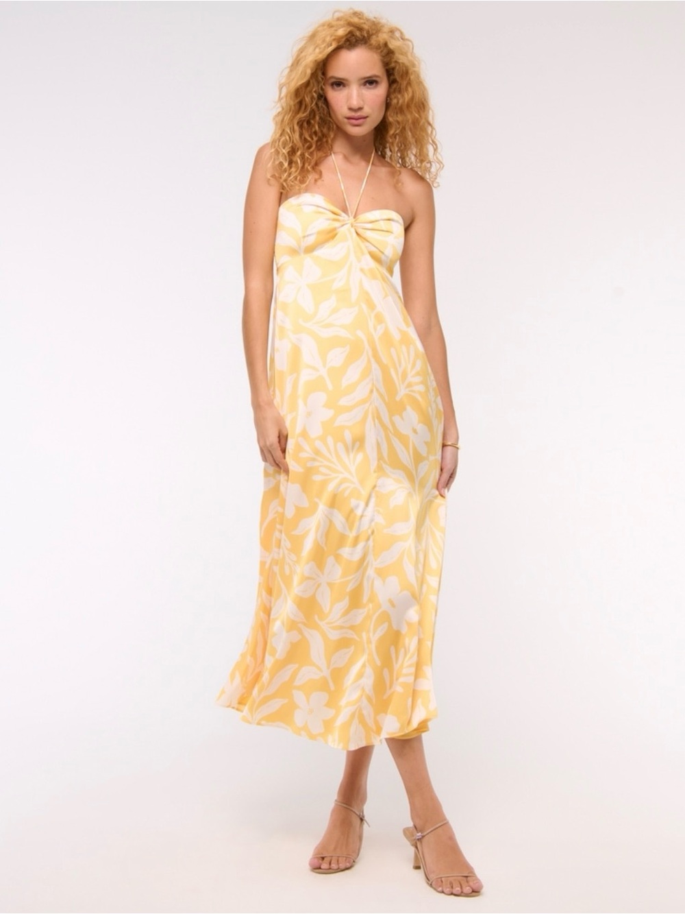 Abercrombie & Fitch Yellow and White Floral Maxi Dress